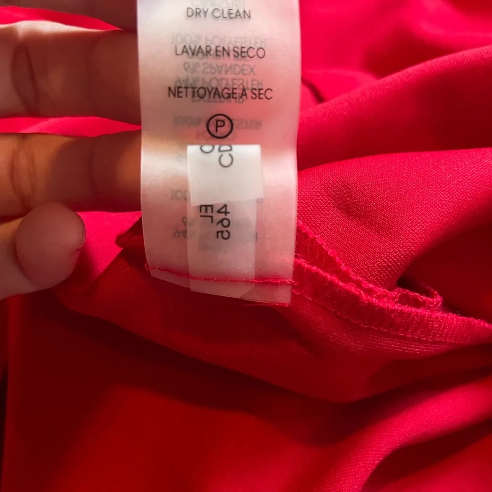 Calvin Klein Red Long-Sleeve Embellished Shift Dress - Picture 13 of 14